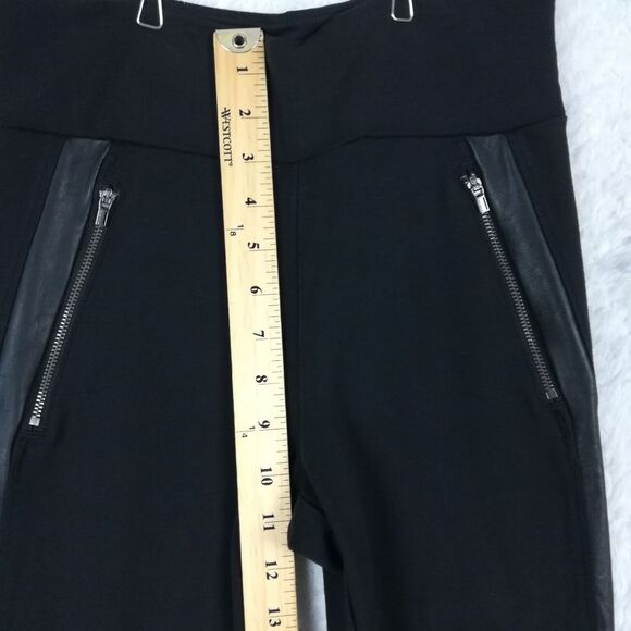 Athleta Womens Pants Legging Ponte Faux Leather Black Ankle Pull On Tall 8T - Picture 4 of 11
